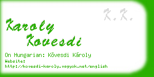 karoly kovesdi business card