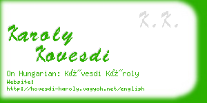 karoly kovesdi business card